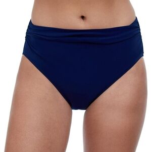Profile By Gottex Dark Blue Ruched High Waisted Bikini Bottom